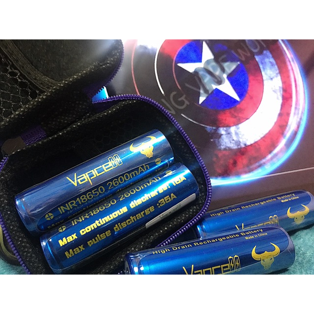 Vapcell แท้💯% ถ่าน INR 18650 2600mah 35A ถ่านvapcell 18650 (สีน้ำเงิน)