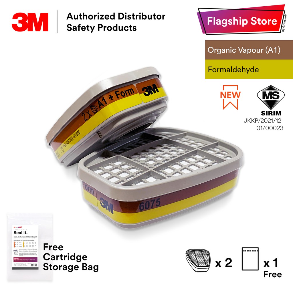 3M 6075 & 6005 ฟอร์มาลดีไฮด์ Organic Vapour ตลับหมึก (1 คู่) PSD_ RR_