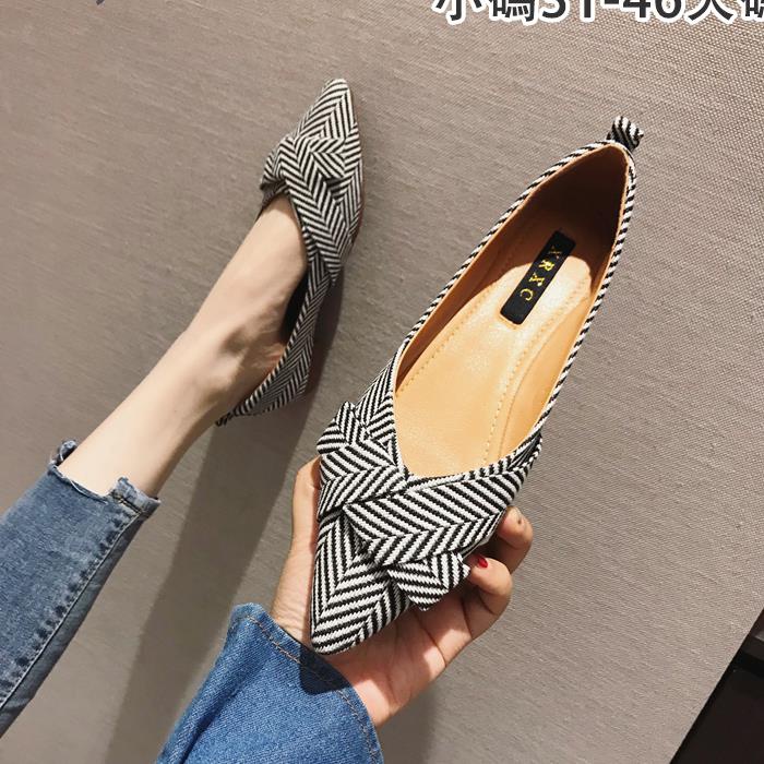 รองเท้าผู้หญิงไซส์ใหญ่ 31-46 ทรงหัวแหลม รองเท้าแบนแฟชั่น อินเทรนด์ ใส่สบาย เหมาะกับพนักงานออฟฟิศ