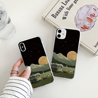 astronaut เคสไอโฟน 11 13 pro 8 พลัส cute 7 8 plus se2020 iPhone 12 14 pro max moon phone case Xr Xs X max เคส นิ่ม