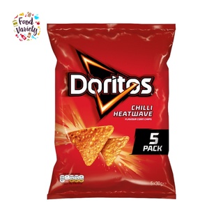 Doritos Chilli Heatwave 5 Pack  5 x 30g โดริโทส ชิลลี่ ฮีทเวฟ 5 แพ็ค 5x30g ข้าวโพดอบกรอบรสชิลลี่