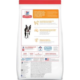Hill's ฮิลส์ อาหารสุนัข Science Diet Adult Light Small Bites สุนัขโต ทำหมัน ไขมันต่ำ คุมน้ำหนัก เม็ดเล็ก กระสอบ 12 kg