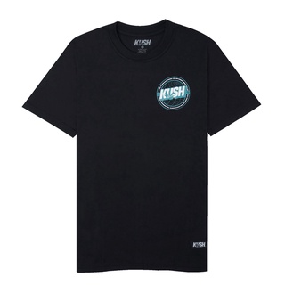 เสื้อยืดผ้าฝ้ายพิมพ์ลายแฟชั่น KUSH Co. Globe (BLACK) T-Shirt