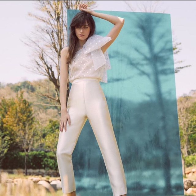 Cher'z bangkok กางเกงสีขาวมุก เอว26-27"สพ 37-39"