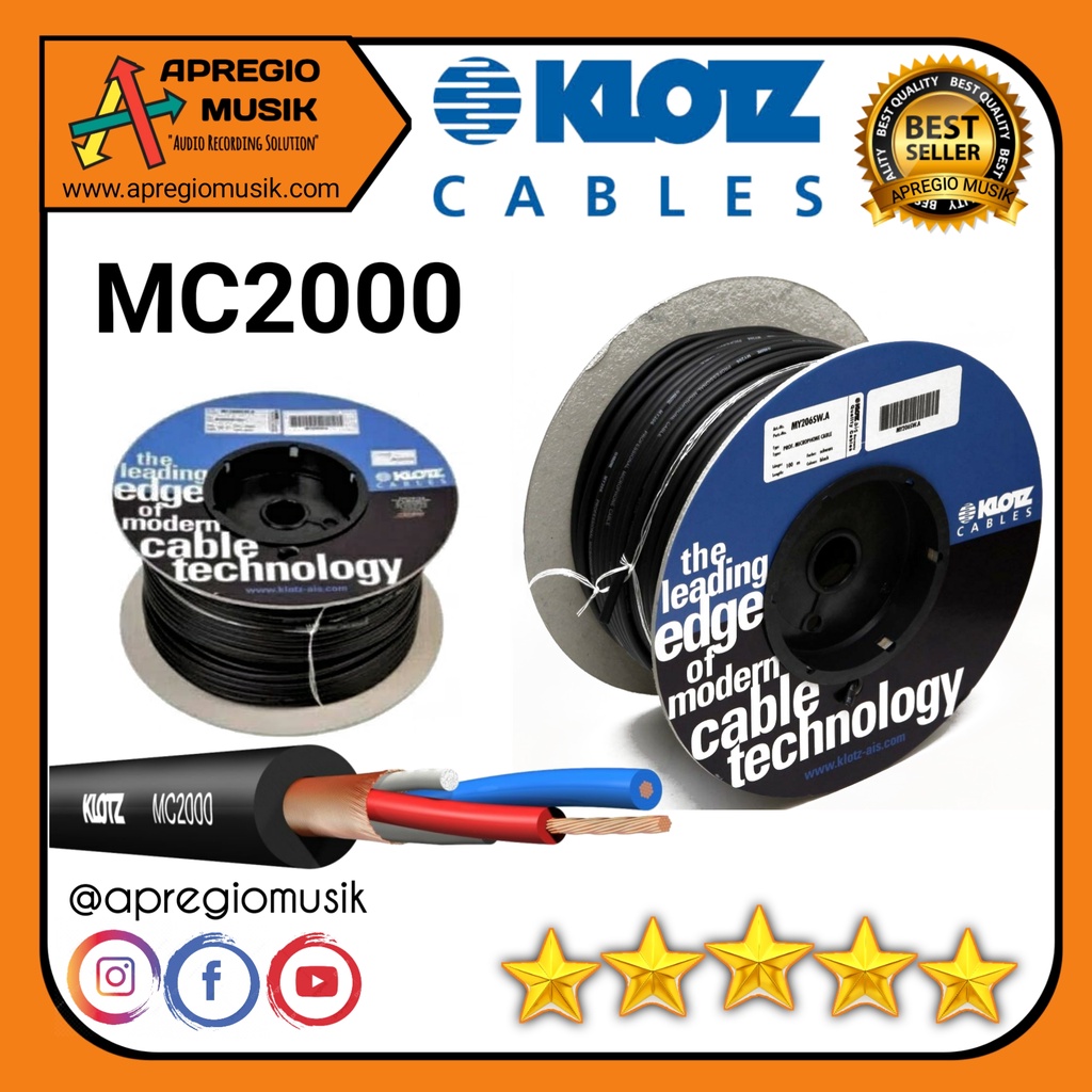 Klotz MC2000 MC 2000 สายไมโครโฟนของแท้โดยมิเตอร์