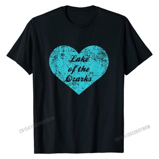 ถูกสุดๆเสื้อยืด ผ้าฝ้าย พิมพ์ลายการ์ตูน I Love Lake of the Ozarks Missouri Camping young Funky Comics สําหรับผู้ชายรหัสเ