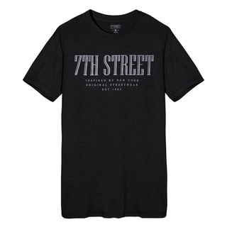 เสื้อยืดผ้าฝ้ายพิมพ์ลายขายดี ☁♧7th Street (Basic) เสื้อยืด รุ่น MST102 สีเทาดำ