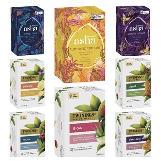 Twinings Live Well / asha 18 Flavoured Infusions ทไวนิงส์ เครื่องดื่ม ชา สมุนไพร เพื่อสุขภาพ กล่อง 18 ซอง