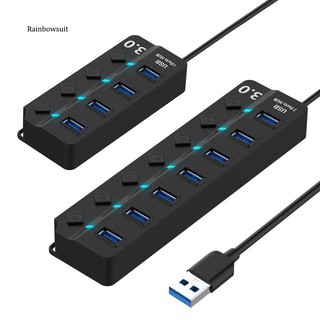 【RB】ฮับ Usb 3.0 7 4 พอร์ต ความเร็วสูง สวิตช์เปิด ปิด แท่นชาร์จ