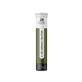 วิตามินเม็ดฟู่ ME CARE ผลิตภัณฑ์เสริมอาหาร Vitamin C+ D3 + Selenium + Zinc PLUS รสแบล็คเคอแรนท์