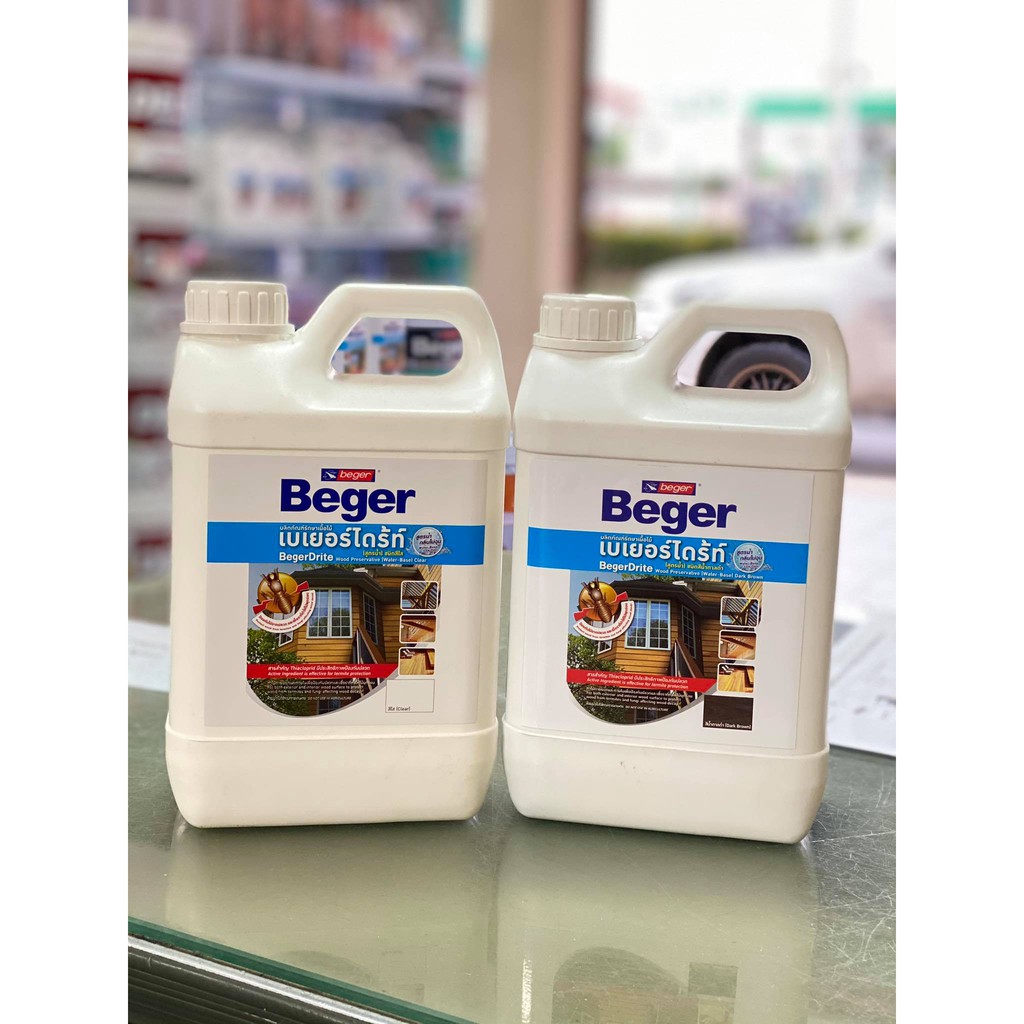 BEGERDRITE เบเยอร์ไดร้ท์ สูตรน้ำ สีใส / สีชา / สีน้ำตาลดำ ขนาด 4 ลิตร (ชนิดทา)