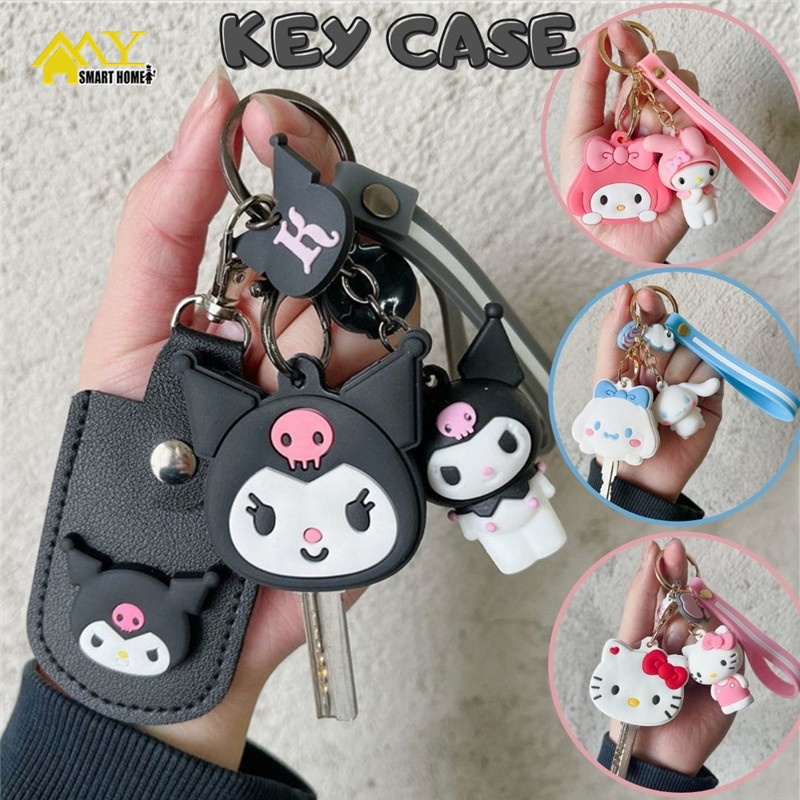 เคสพวงกุญแจซิลิโคน จี้การ์ตูน Hello Kitty Cinnamoroll Melody Kuromi น่ารัก การ์ตูน กรณีซิลิโคนที่สำคัญ ฝาครอบคีย์แคป เฮลโล คิตตี้ กระเป๋ากุญแจ Cute Cartoon Key Silicon Case Key Caps Covers Keys Keychain Case 钥匙圈 锁匙圈 钥匙套 鎖匙套 鑰匙套 锁匙套