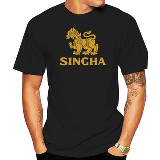 GILDAN เสื้อยืด ผ้าฝ้าย พิมพ์ลายโลโก้เบียร์ Singha ทรงหลวม สําหรับผู้ชาย