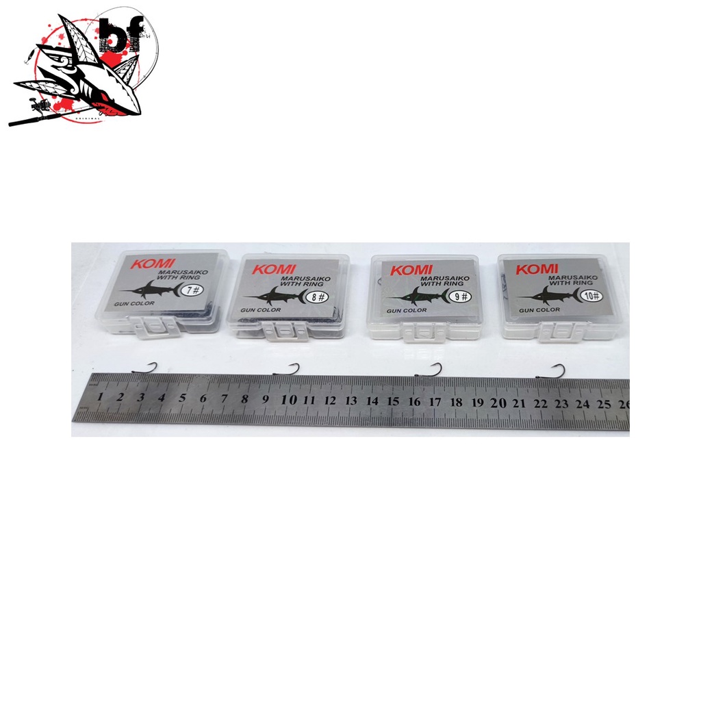 เบ็ดกล่อง Komi Marusaiko ดวงเบ็ด ปลาดาบ โคมิ ก้นรู ไม่มีมีเงี่ยง