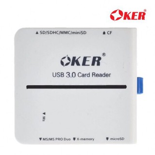 Card Reader เครื่องพิมพ์บัตร OKER USB 3.0 รุ่น C-3329 (สีขาว)