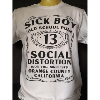 เสื้อนำเข้า Social Distortion Sick Boy Mike Ness Psychobilly Rockabilly Punk Rock Hardcore Retro Style Vintage T-Shirt