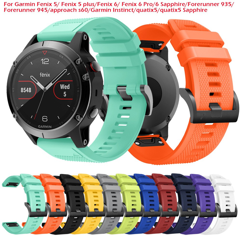 สายนาฬิกาข้อมือซิลิโคน Garmin Fenix 5/5 Plus/Fenix 6/6 Pro/6 Sapphire/Forerunner 935/945/22 มม.