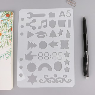 *❤❤24Pcs Drawing Template Stencils Journal Notebook Diary Scrapbooking
