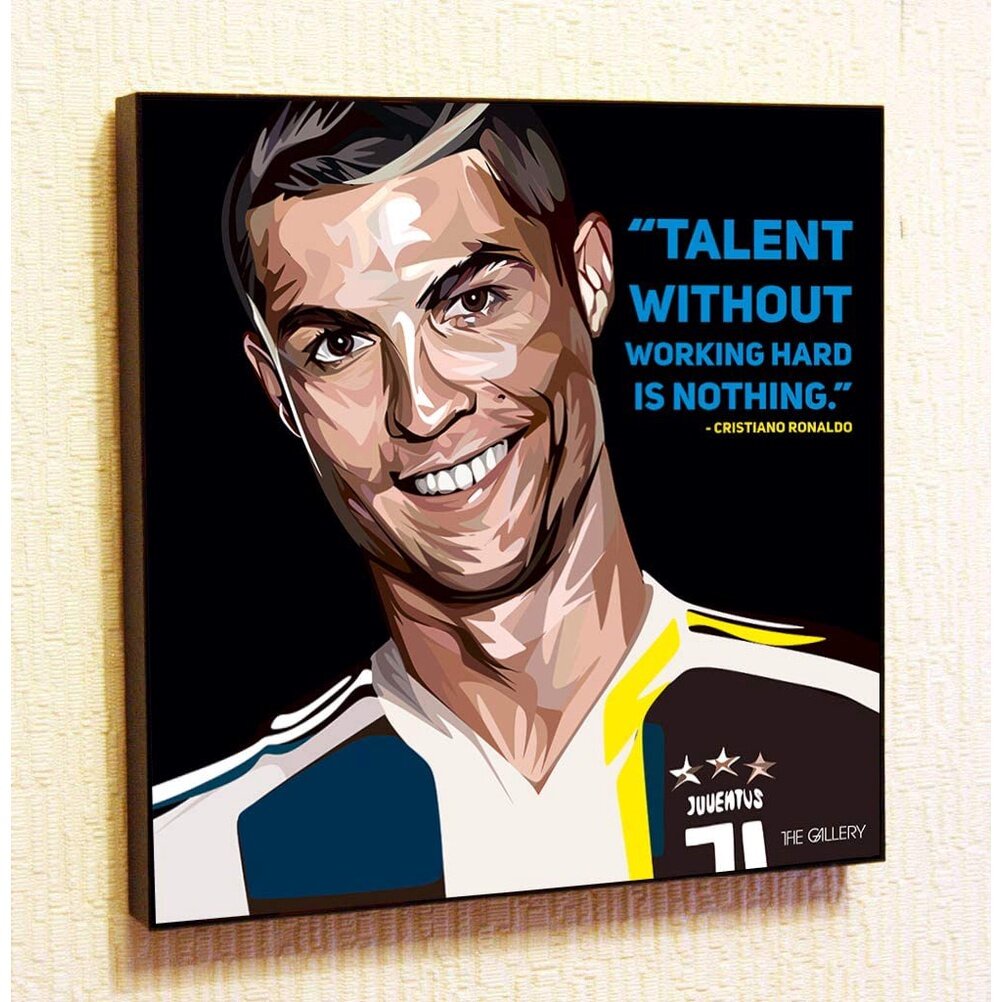 ยอดนิยม Cristiano Ronaldo Juventus กรอบโปสเตอร์ Pop Art สําหรับตกแต่งคําคมสร้างแรงบันดาลใจพิมพ์ผ้าใบ