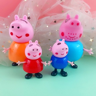 ชุดตุ๊กตา Peppa George ตุ๊กตาตกแต่งเค้ก 4 ชิ้น