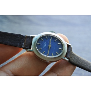 นาฬิกา Vintage มือสองญี่ปุ่น Vulcan  ระบบ ไขลาน Swiss Made Blue Dial  23mm