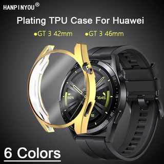 เคสนาฬิกาข้อมือซิลิโคน TPU แบบนิ่ม สีสันสดใส สําหรับ Huawei Watch GT 3 GT3 42 มม. 46 SmartWatch