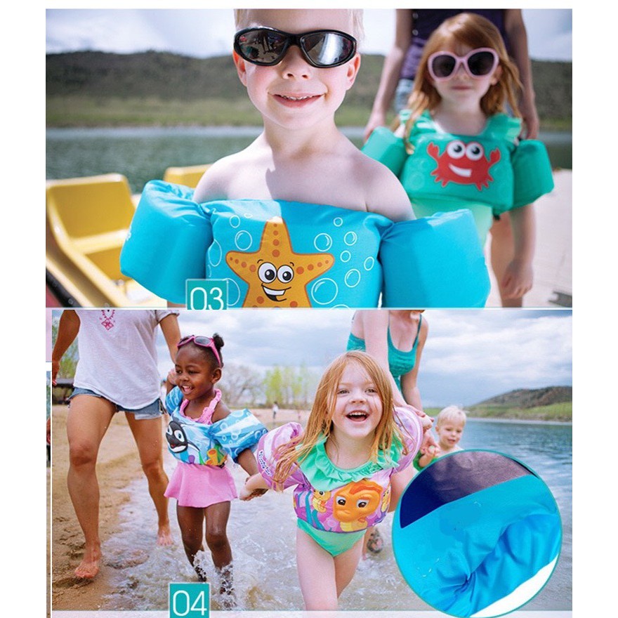 ASE เด็ก Puddle Jumper Basic Life แจ็คเก็ตเด็ก Inflatable Arm Chest Band Floats Flotation แขนว่ายน้ํ