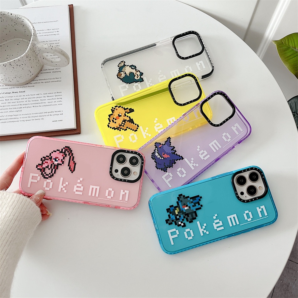 Ins สไตล์การ์ตูน Pokemon iPhone 16 15 14 Pro Max ซิลิโคนนุ่มสําหรับ iPhone 12 13 Pro Max สีสันกันกระแทกสําหรับ iPhone 11 XS Max XR Clear กรณี iPhone 12 13 Mini