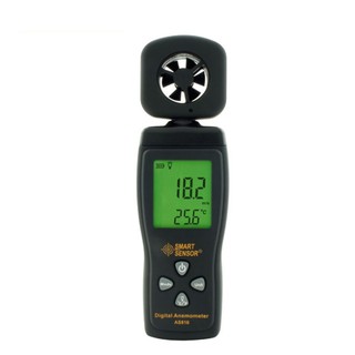 AS816F LCD เครื่องวัดความเร็วลม Multifunctional TACHOMETER เครื่องมือ Air Velocity เกจวัดอุณหภูมิ + Backlight