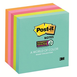 ซุปเปอร์สติ๊กโน้ต ไมอามี คละสี โพสต์-อิท 654-5SSMIA Super Stick Note, Miami, assorted colors, Post-It 654-5SSMIA