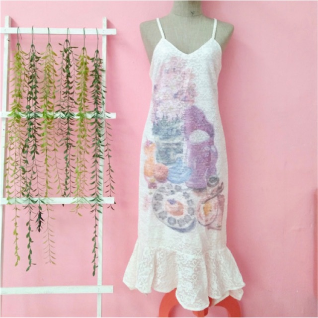 X671 A7 เดรสยาว Used ป้าย Areeya  Size L อก 32/เอว 30-31/สะโพก 35-36 ยาว 43” pic