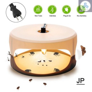 Sticky Flea Trap Dome Flea Bed Bug Trap with 2 Glue Discs, Odorless Non-toxic Flea Killer Trap Pad, Flea Trap Light Children and Pets Friendly, Japanese Plug