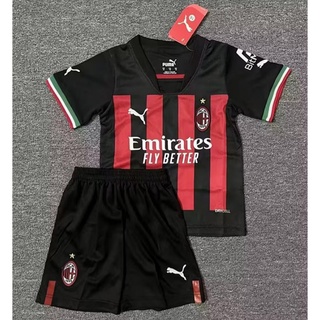 เสื้อกีฬาแขนสั้น ลายทีม AC Milan 22 23 Jersi Budak สําหรับเด็ก