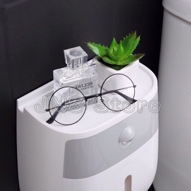 ECOCO กล่องใส่ทิชชู กันน้ำ ติดผนังไม่ต้องเจาะ E1804 รูปที่ 7