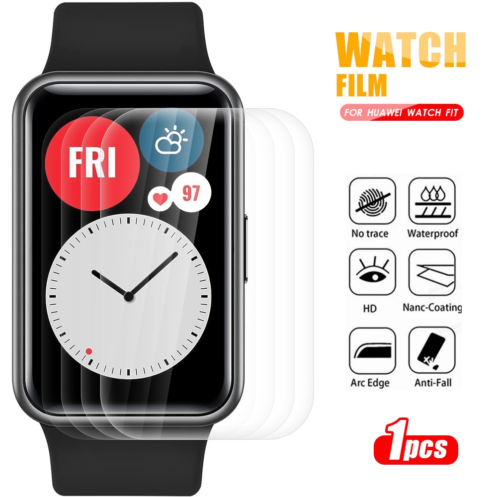 1 ชิ้น นิ่ม ใส ฟิล์มป้องกันไฮโดรเจล สําหรับ Huawei Watch Fit / Honor Watch ES สมาร์ทวอทช์ / ฟิล์มกันรอยหน้าจอ แบบเต็ม
