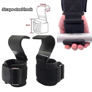 【One_boutique】ถุงมือฟิตเนส โหนบาร์ ดึงข้อ Straps steel hook (ตะขอเหล็ก)ส่งฟรี