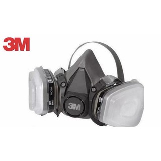 3m หน้ากากกันฝุ่นและสารเคมี รุ่น6200 พร้อมตลับกรอง ,ฟิลเตอร์ 5N11 ,ฝาครอบ501 ครบชุด ***ของแท้***