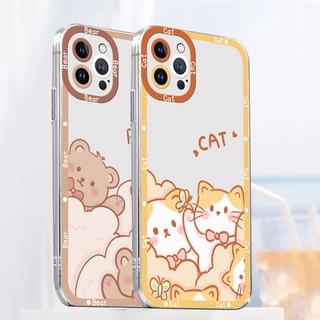 เคส Redmi Note 12 Pro+ 10 5G 11 Pro 5G 11S 10s 9s Redmi 12C A1 9T 10C Note 9 10 8 Pro 7 9A เคสหมีน่ารักแมวนุ่มกันกระแทก