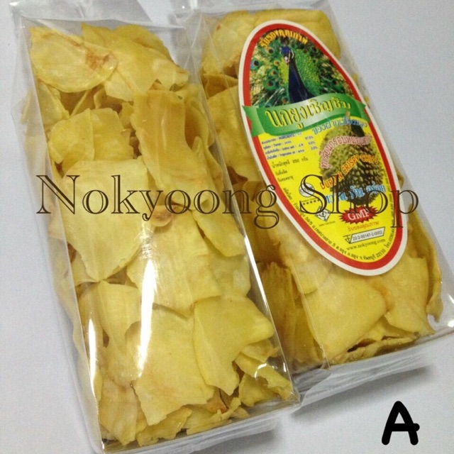 ทุเรียนทอดอบกรอบ นกยูงเชิญชิม เกรด A 250 กรัม/ Durian Crispy Chips