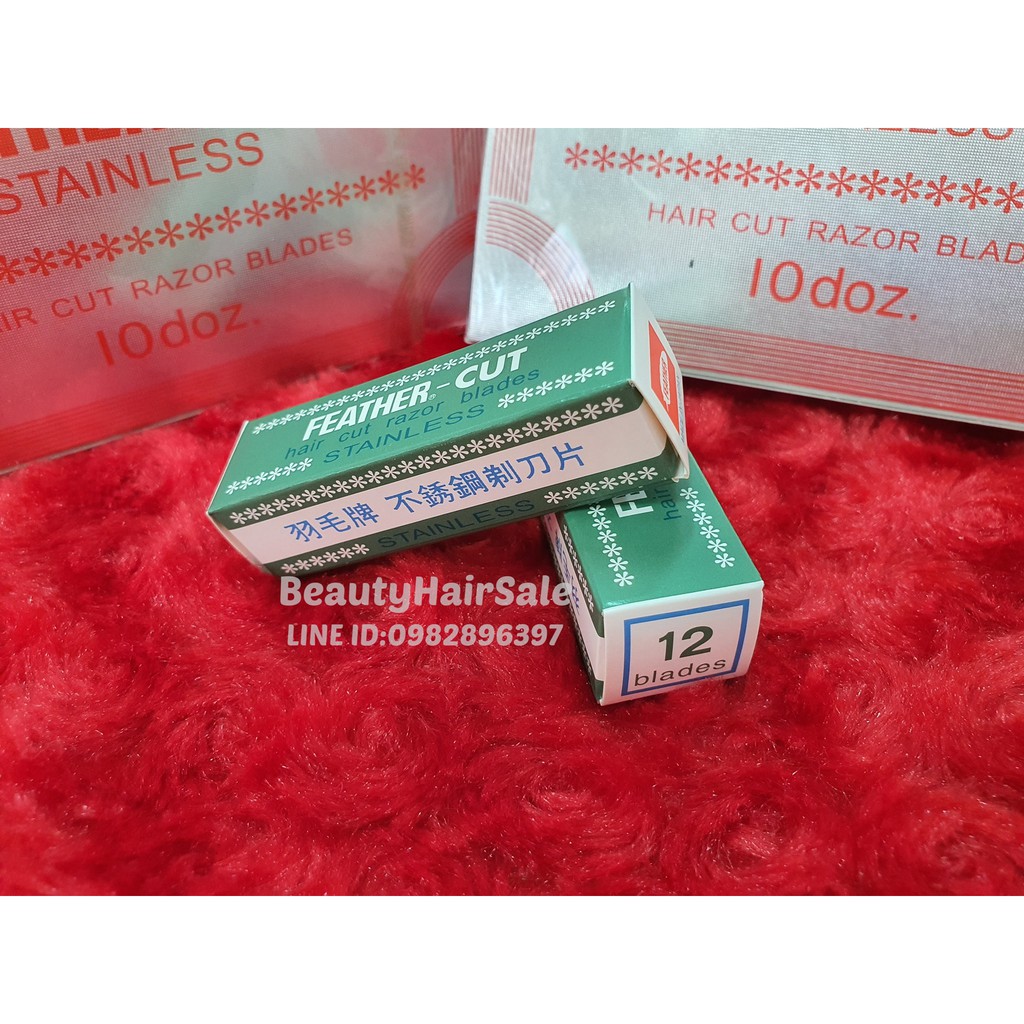 🔥 ใบมีดขนนก FEATHER-CUT แท้ 100% ( คม 1 ด้าน ) FEATHER-CUT Stainless Made In Japan ตราขนนก #ใบมีดกัน