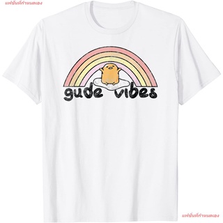 Gudetama Gude Vibes Good Vibes Rainbow T-Shirt ริลักกูมะ เสื้อยืดผู้หญิง เสื้อยืดผู้ชาย เสื้อยืดคอกลม เสื้อยืดพิมพ์ลาย