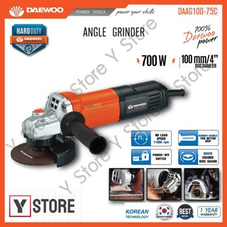 Daewoo เครืองเจียรไฟฟ้า เครื่องเจียรไฟฟ้าขนาดเล็ก เครื่องเจียรลูกหมู 4" รุ่น DAAG100-75