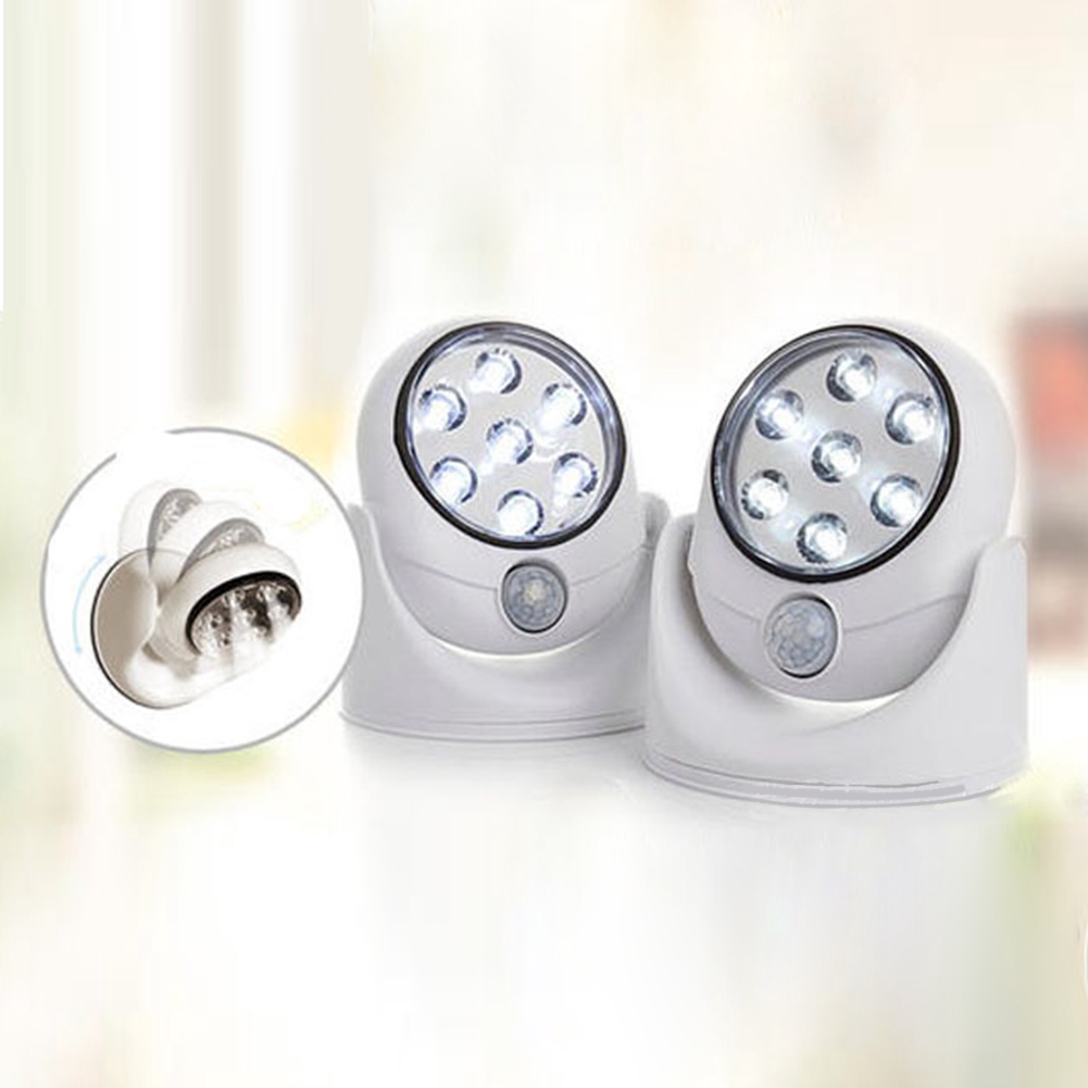 Battery Operated 7 LED Indoor Outdoor Garden Motion Sensor Security ...