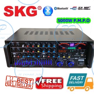 🚚✔(พร้อมส่ง) SKG รุ่น SK-777 เครื่องแอมป์ขยาย Bluetooth USB 5000w P.M.P.O