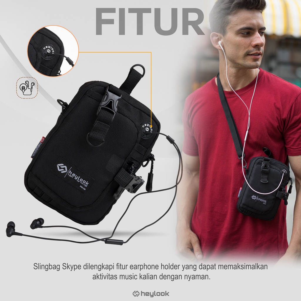 Heylook Official - SKYPE Sling Bag Mens Small Bag Mens Mini Sling Bag Hp Waistbag Sling Phone Neck Bag ล่าสุด Distro Slingbag