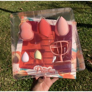 NEE CARA PEACH BEAUTY EGG SET N220 พัฟแต่งหน้า เซต 5 ชิ้น **ของแท้ พร้อมส่ง