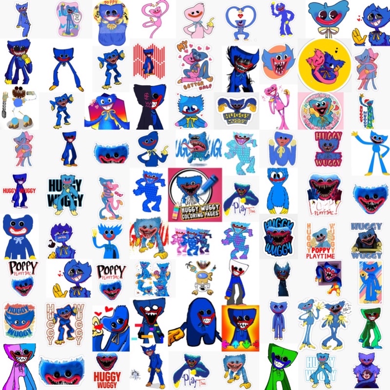 Huggy wuggy poppy Sticker 60 ภาพอัดไหม/ Huggy wuggy poppy Adventure Game Sticker