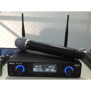 ไมค์ลอย ไมโครโฟนไร้สาย MBA U3 ไมค์ 2 ตัว UHF Wireless Vocal