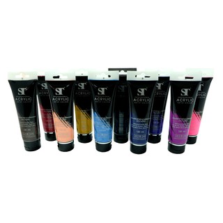 สีอะคริลิค 120ml. ตรา ST Acrylic Colour