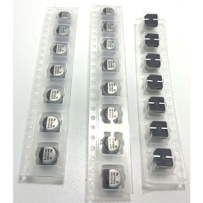 Cกระป๋องแบบแปะปริ้น ค่า 22UF มี 16V,25V แพ็ค10ชิ้น